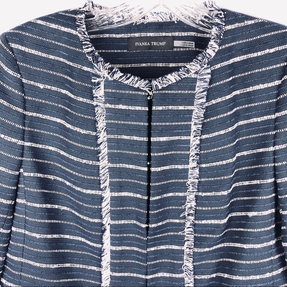 Ivanka Trump Blue Tweed Jacket - Picture 3 of 7